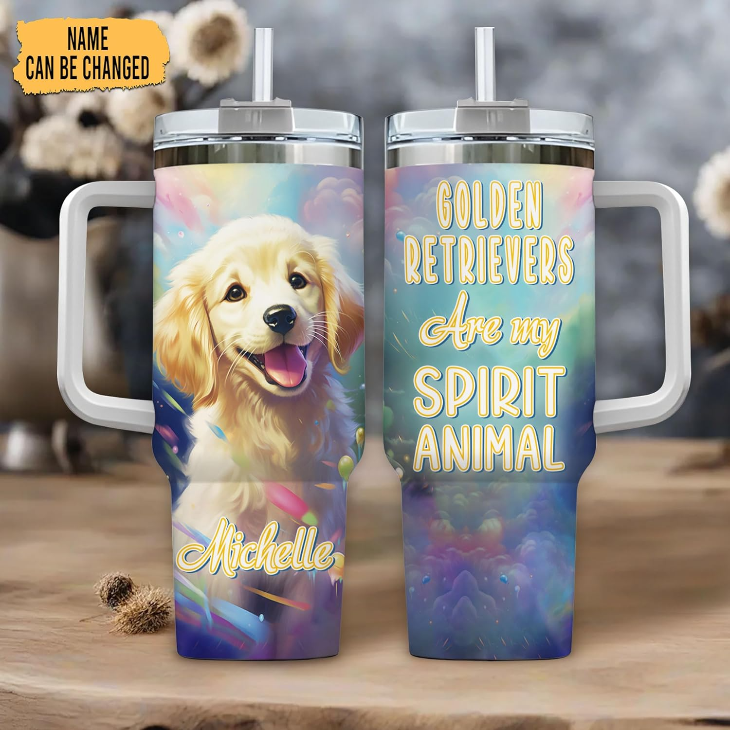 Golden Are My Spirit Animal - Personalized Tumbler 40oz with Straw