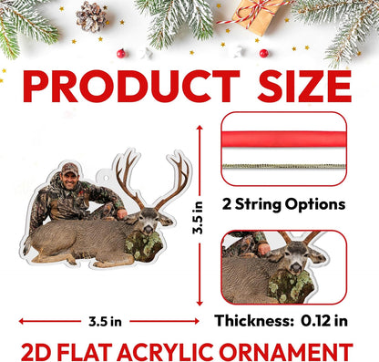 Deer Hunter Personalized Acrylic Ornament – Custom Photo Hunting Keepsake – Unique Christmas Gift for Outdoor Men and Nature Lovers