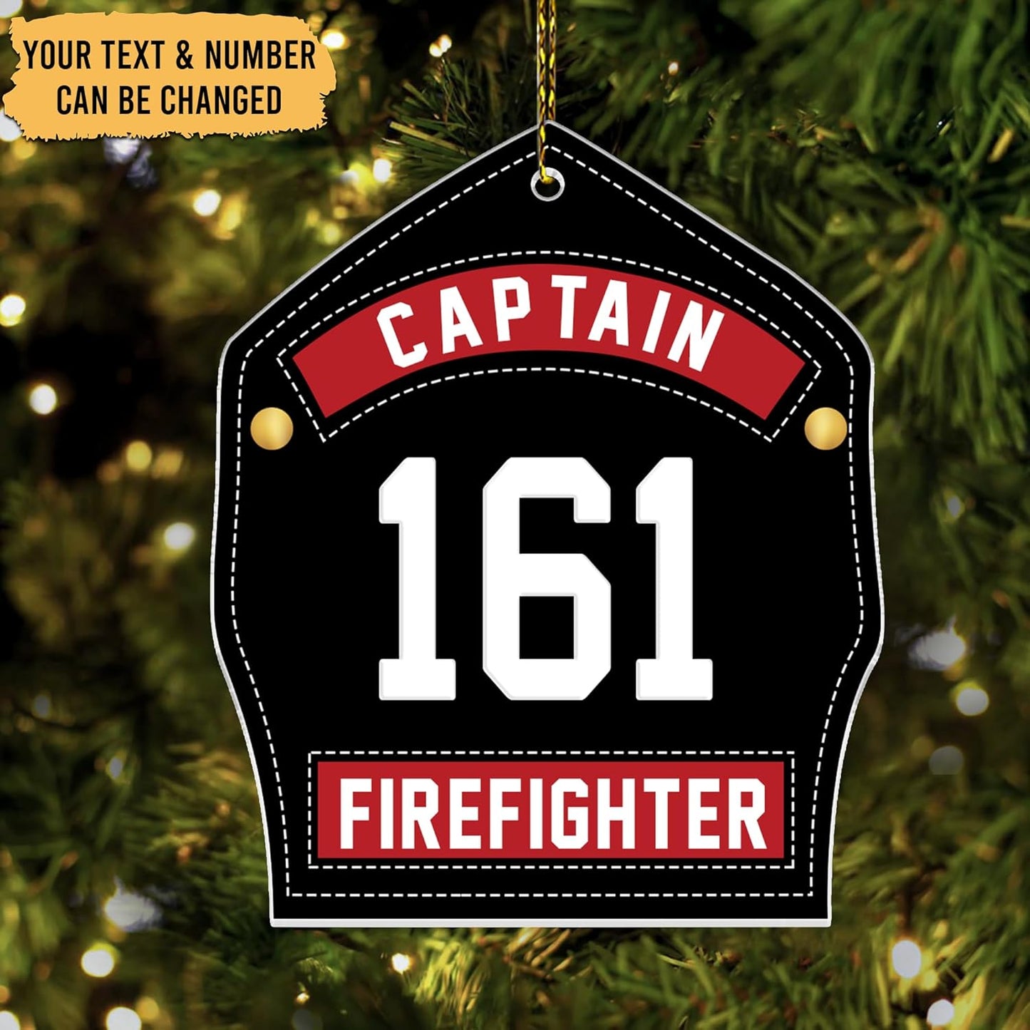 Firefighter Helmet Cut Acrylic Ornament – Personalized Christmas Gift for Fireman, EMT, or First Responder Hero