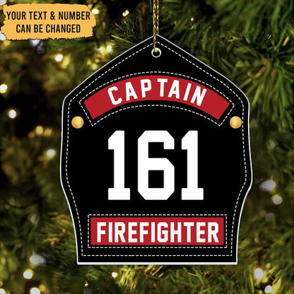 Firefighter Helmet Cut Acrylic Ornament – Personalized Christmas Gift for Fireman, EMT, or First Responder Hero