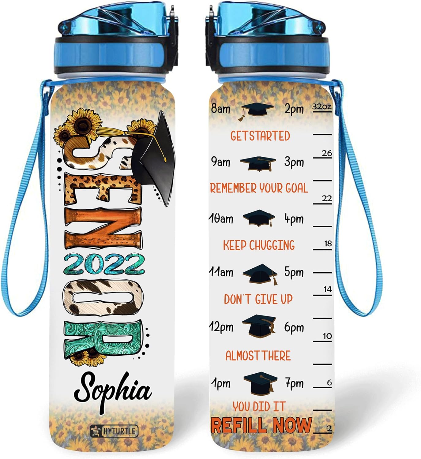 Senior Graduate 2022 - Personalized Water Tracker Bottle 32oz