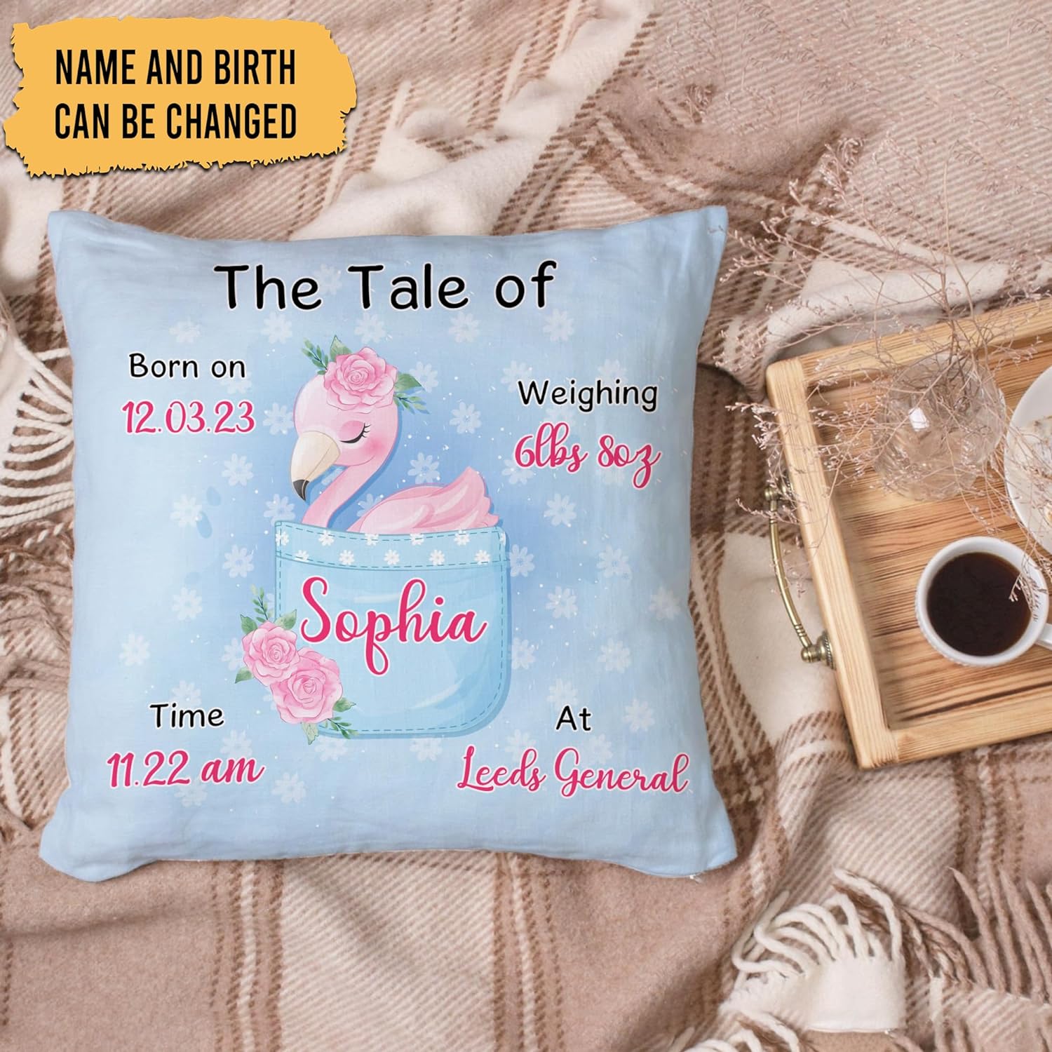 The Tale Of Flamingo - Personalized Pillow (Insert Included)