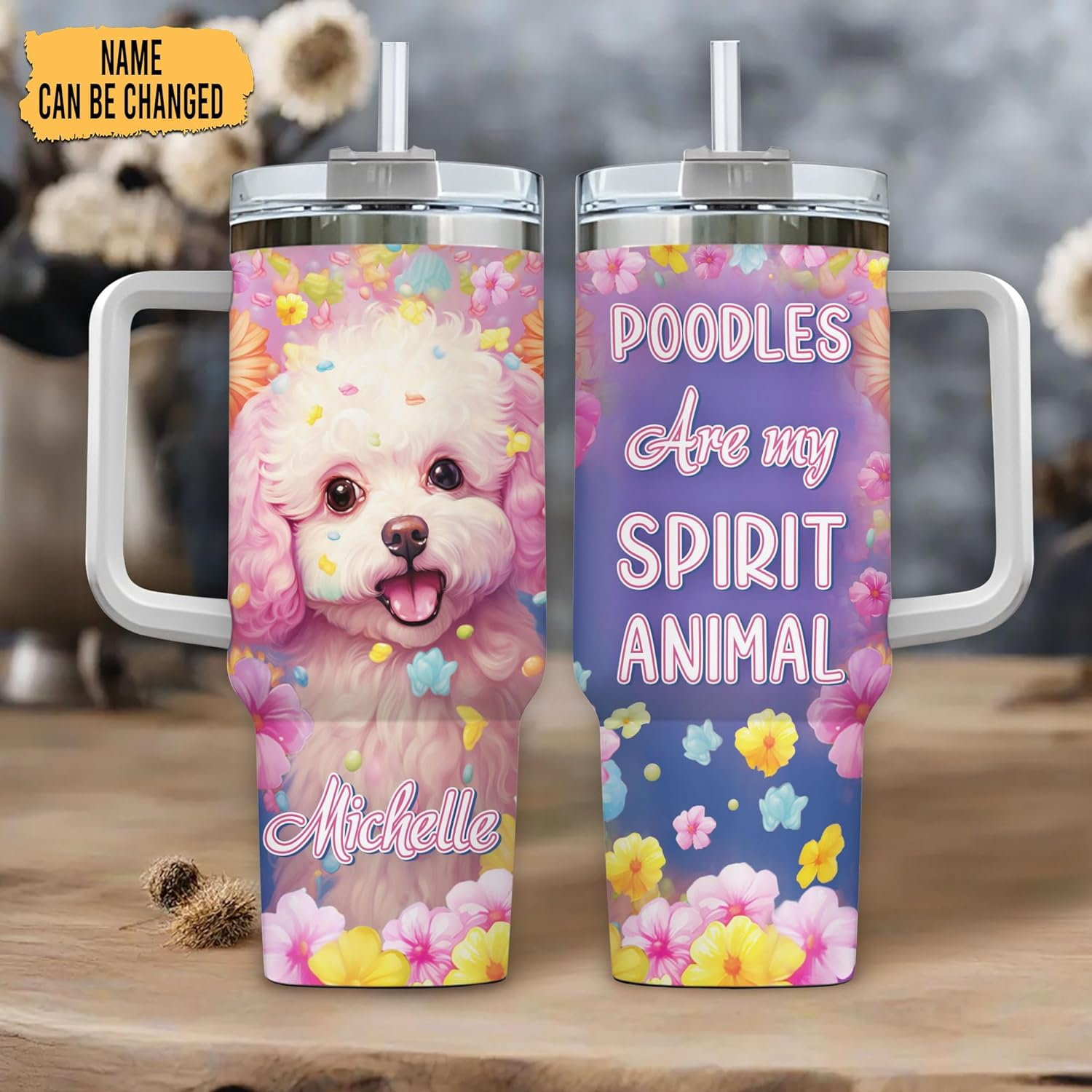 Poodle Are My Spirit Animal - Personalized Tumbler 40oz with Straw