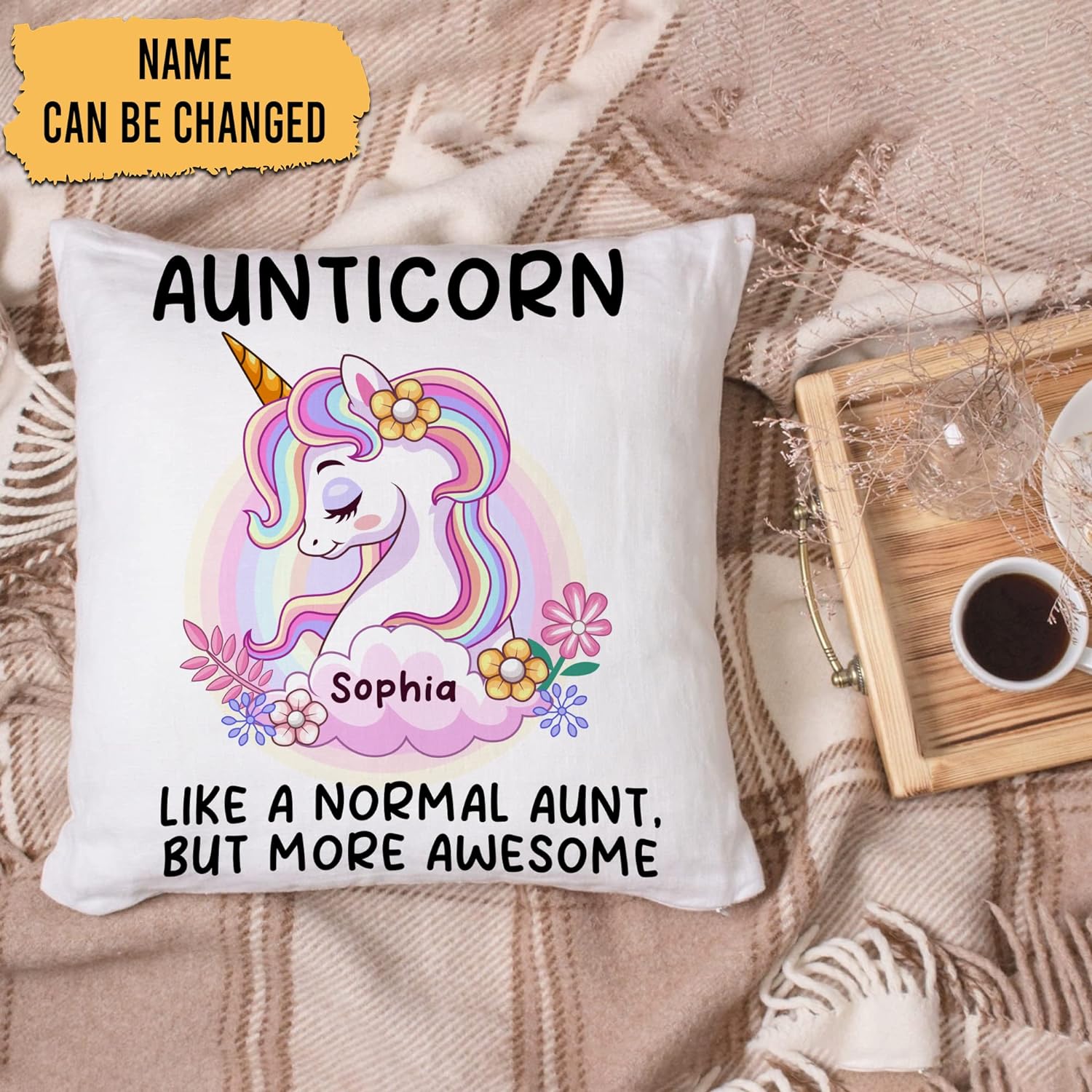 Aunticorn - Personalized Pillow (Insert Included)