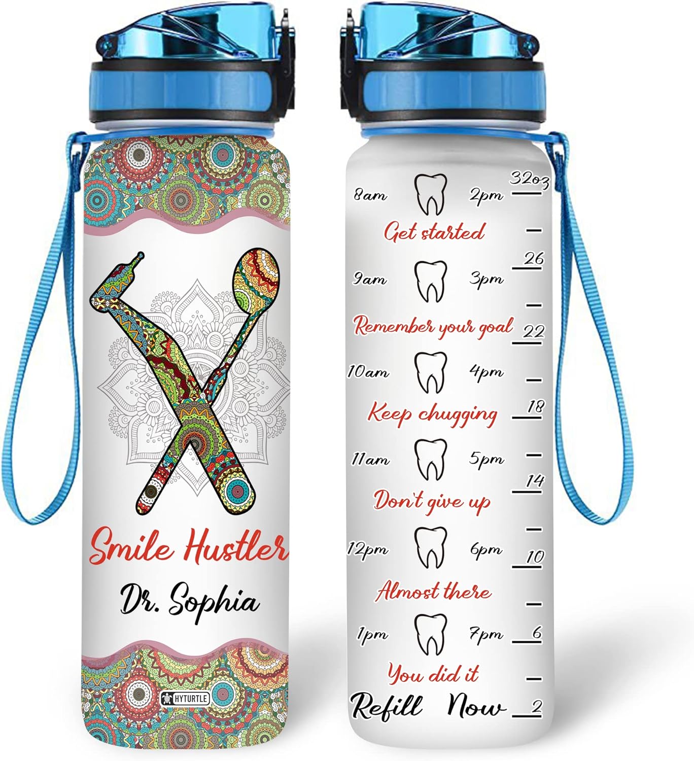 Smile Hustler Dental - Personalized Water Tracker Bottle 32oz