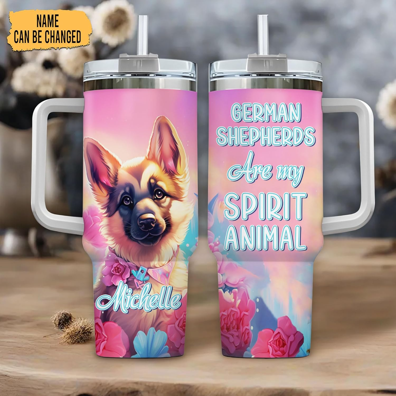 Shepherd Are My Spirit Animal - Personalized Tumbler 40oz with Straw