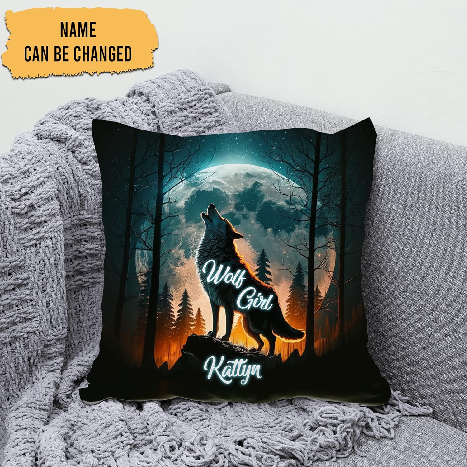 Wolf Pattern - Personalized Pillow(Insert Included)