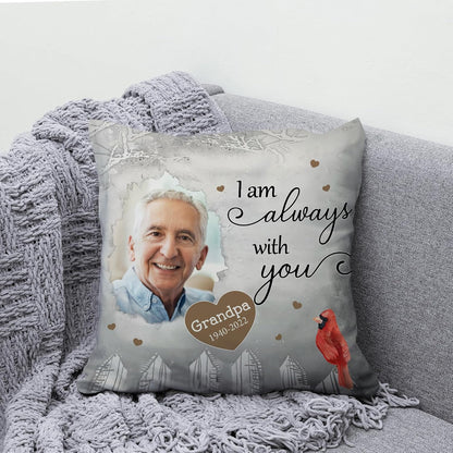 Cardinal Heaven Personalized Memorial Pillow with Insert – Custom Photo Remembrance Cushion – Comforting Gift for Loss of Loved One