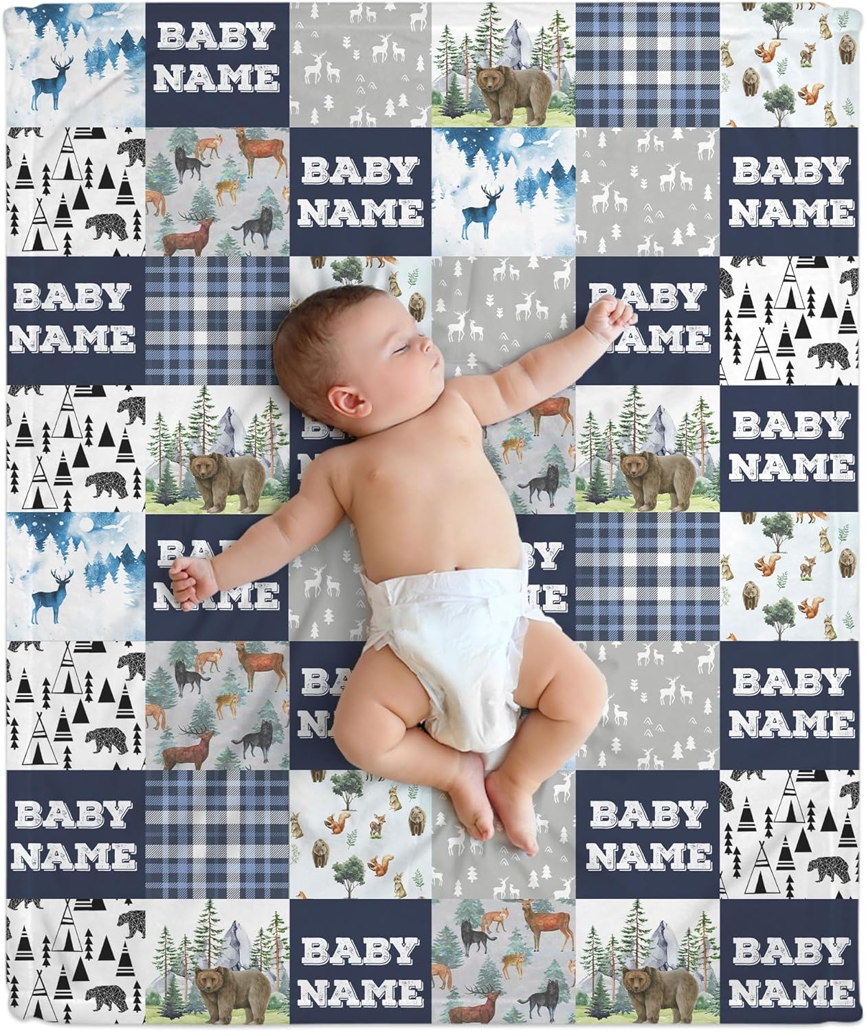 Animal Woodland Baby Blanket - Personalized Blanket