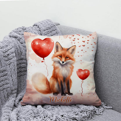 Fox Valentine Pattern - Personalized Pillow (Insert Included)