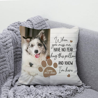 Personalized “Hug This Pillow” Pet Memorial Pillow with Insert – Custom Dog or Cat Loss Remembrance Pillow