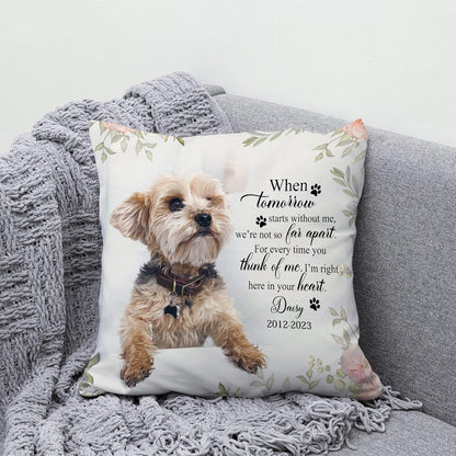 Personalized Pet Memorial Pillow with Insert – Custom Dog Photo Remembrance Cushion – Sympathy Gift for Pet Loss