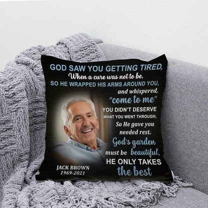 Personalized Sympathy Pillow with Insert – Custom Photo Remembrance Cushion – Bereavement Gift for Loss of Loved One