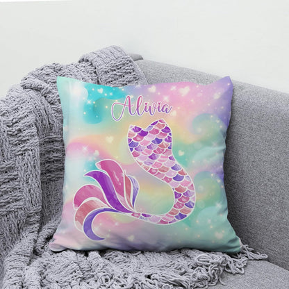Mermaid Tail Theme - Personalized Pillow (Insert Included)