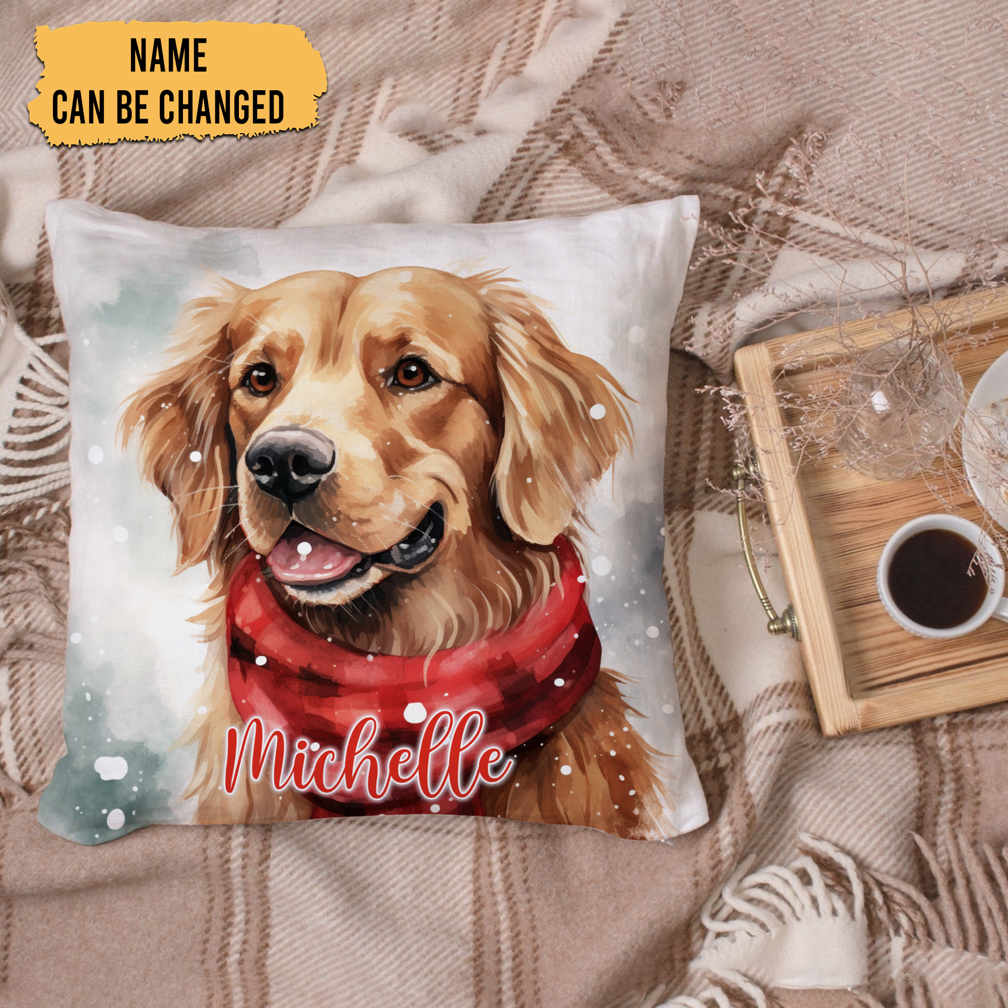 Dog Snow Pattern - Personalized Pillow(Insert Included)