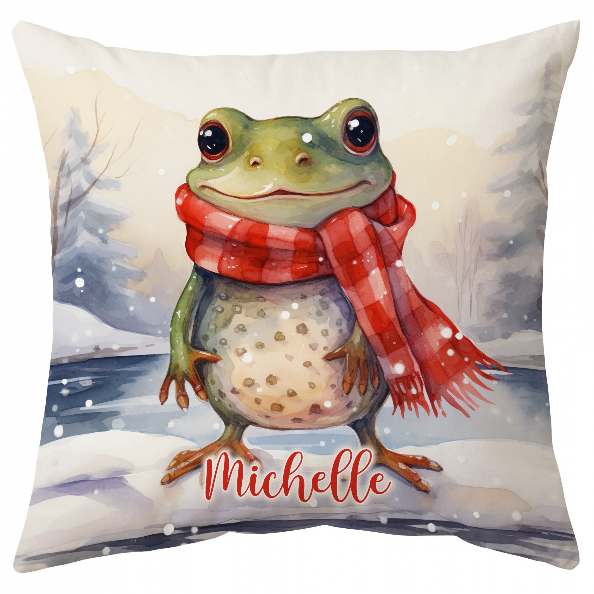 Frog Snow Pattern - Personalized Pillow(Insert Included)