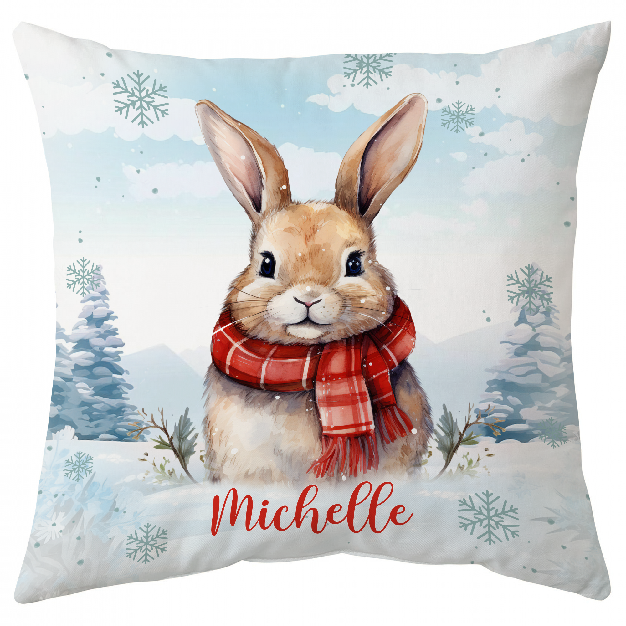 Bunny Snow Pattern - Personalized Pillow(Insert Included)