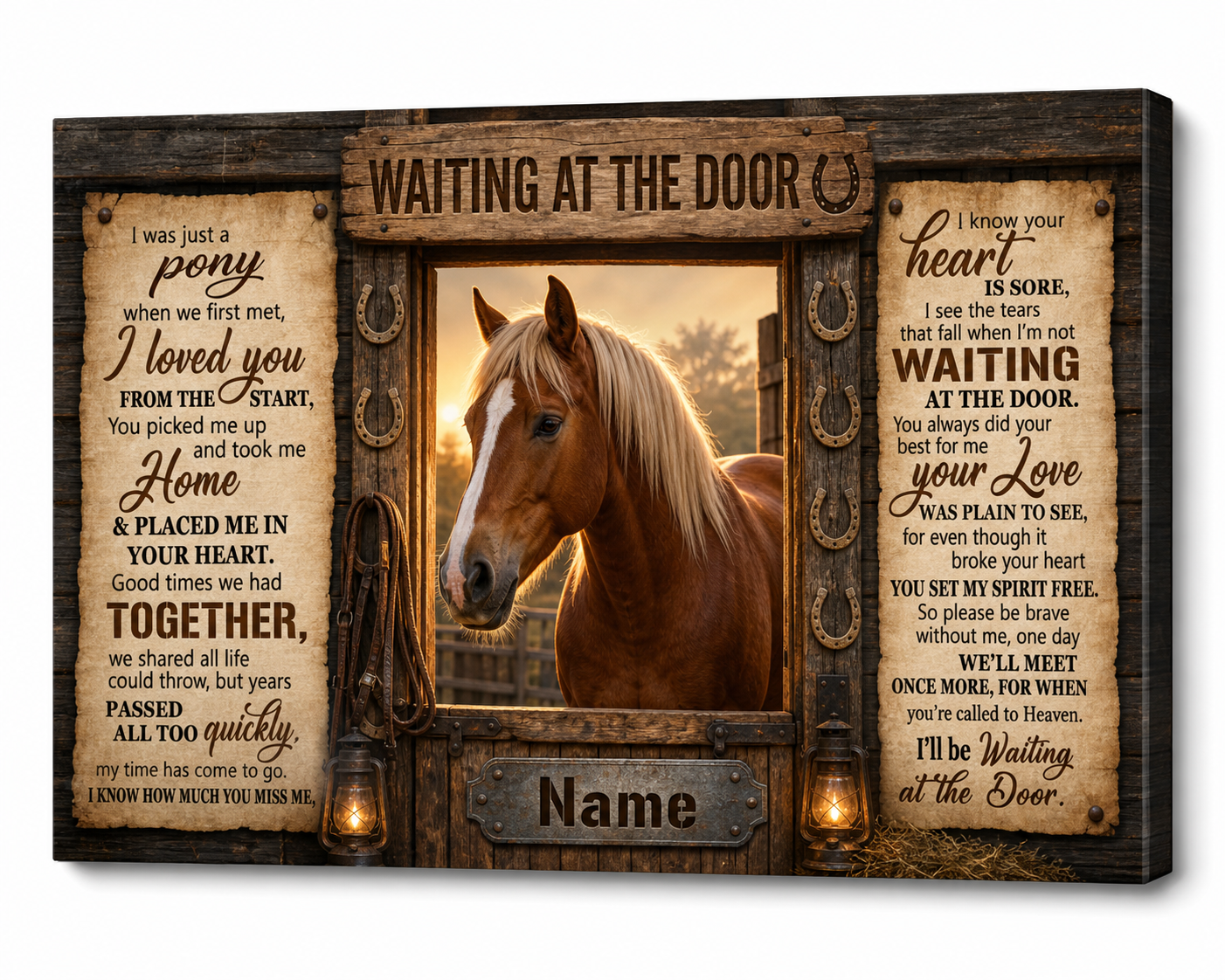 Personalized Horse Memorial Wall Canvas – Sympathy Gift for Grieving Horse Owners - Image 1