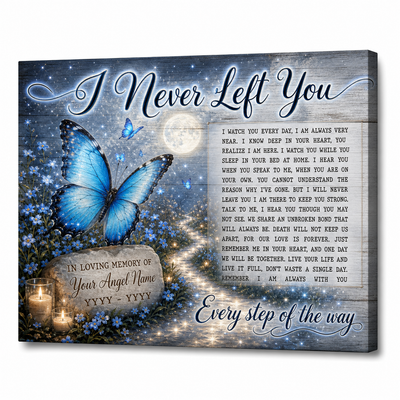 Personalized Butterfly Memorial Wall Canvas, Bereavement Gift for Loss of Loved One - Image 1