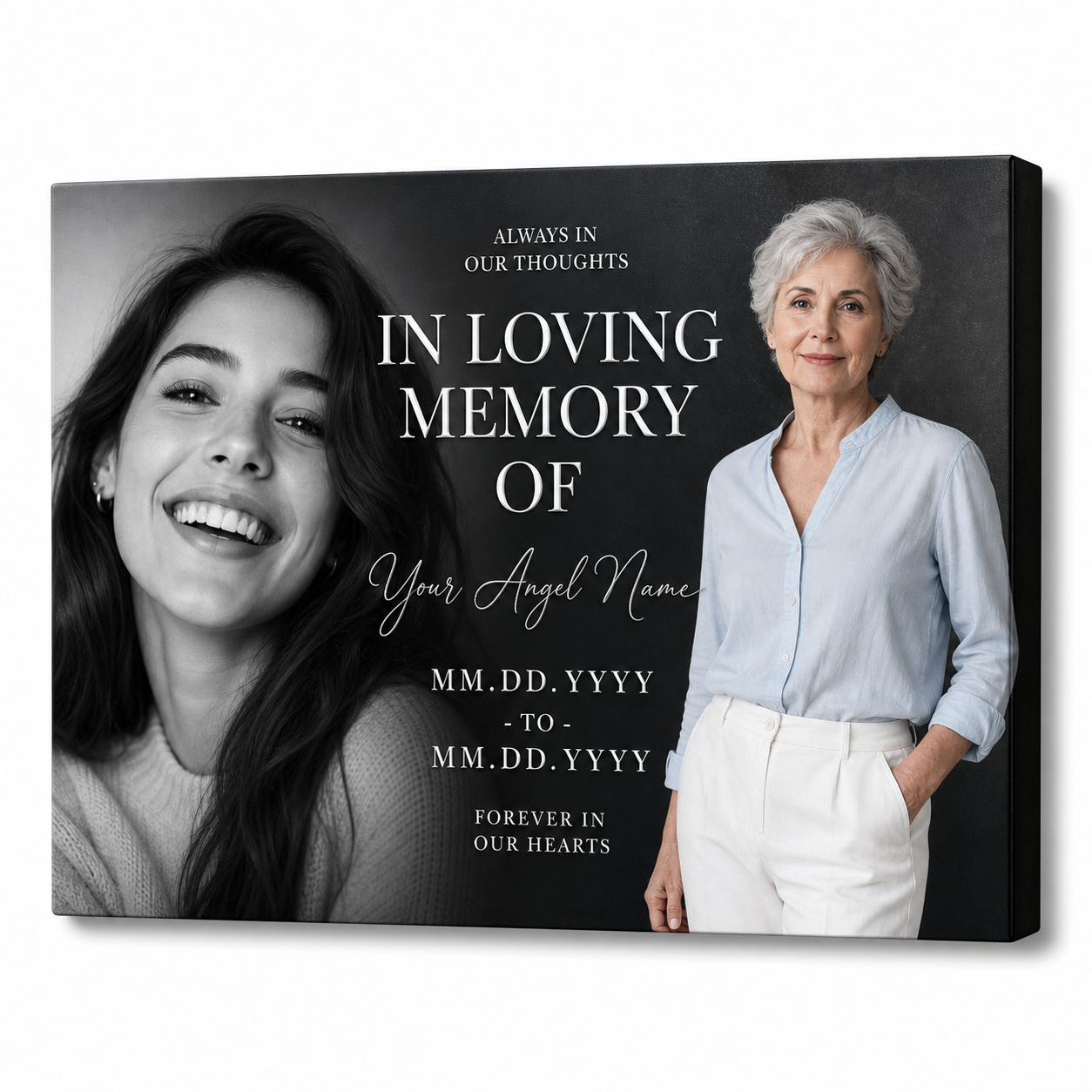 Personalized Memorial Photo Canvas Wall Art for Loss of Loved One Sympathy Keepsake Gift - Image 1