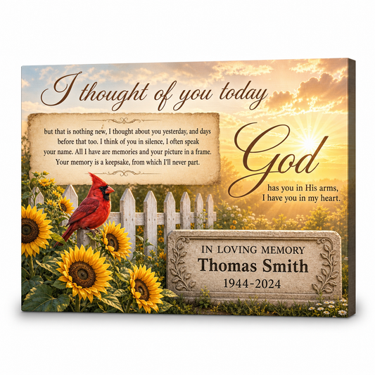 Personalized Cardinal Memorial Canvas Wall Art for Loss of a Loved One, Sympathy Remembrance Gift - Image 1
