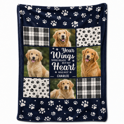 Personalized Dog Memorial Photo Fleece Blanket - Custom Pet Loss Remembrance Gift - Image 1