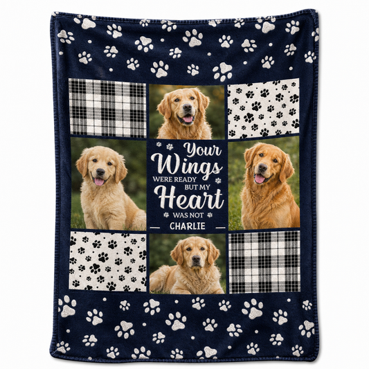 Personalized Dog Memorial Photo Fleece Blanket - Custom Pet Loss Remembrance Gift - Image 1