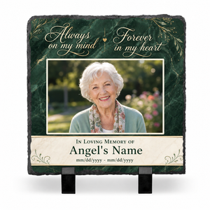 Personalized Memorial Photo Slate Stone – In Loving Memory Bereavement Gift - Image 1