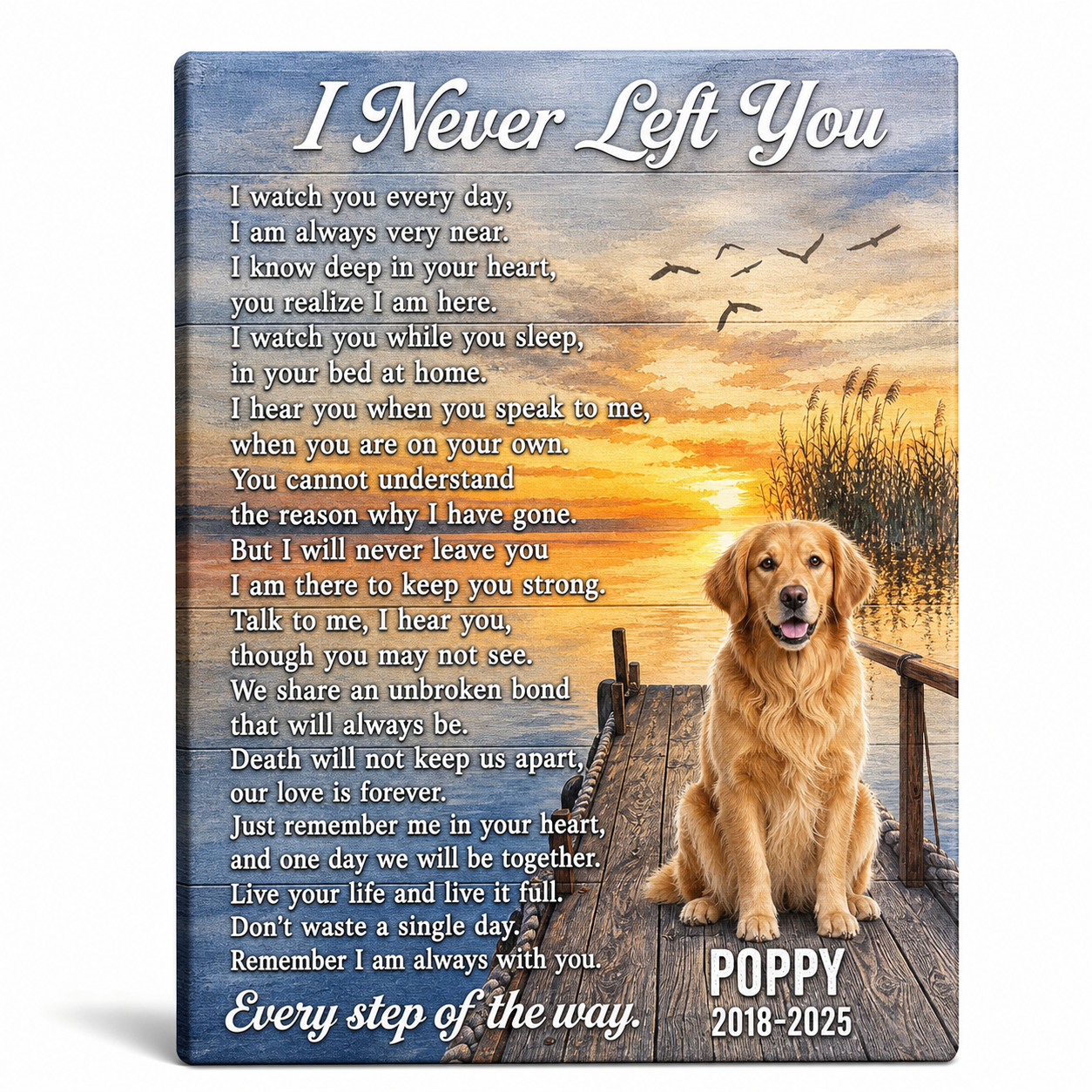 Personalized Pet Memorial Canvas Wall Art - Custom Dog Photo Print - Dog Loss Sympathy Gift - Image 1