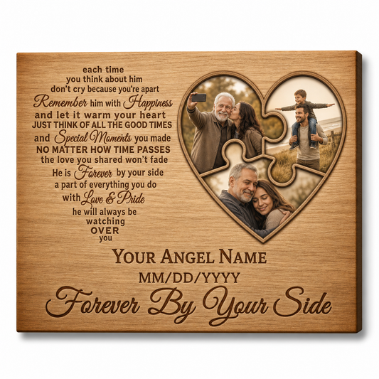 Personalized Memorial Canvas – Sympathy Gift for Loss of Father With Photos - Image 1