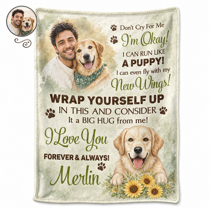 Personalized Dog Memorial Photo Fleece Blanket - Pet Loss Sympathy Gift for Grieving Owners - Image 1