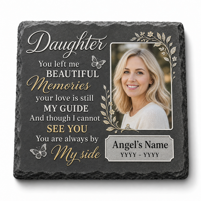 Personalized Daughter Memorial Garden Stone with Photo, Sympathy Gift for Loss of Daughter - Image 1 | VNMGSREPR1-6IN-EHIEU_AI_0463 VNMGSREPR1-8IN-EHIEU_AI_0463