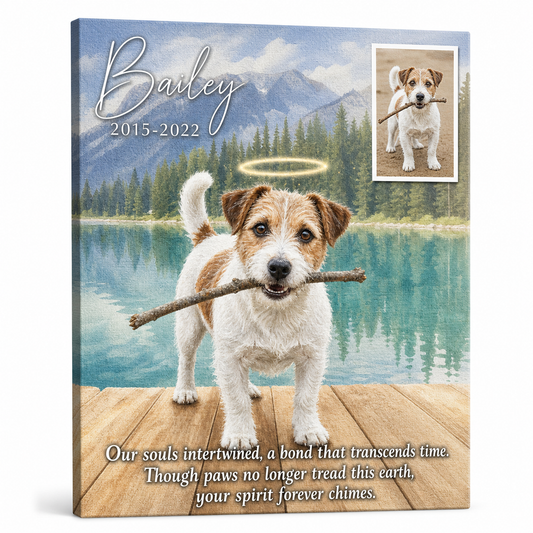 Personalized Dog Memorial Canvas Wall Art Custom Pet Loss Portrait Photo Gift - Image 1