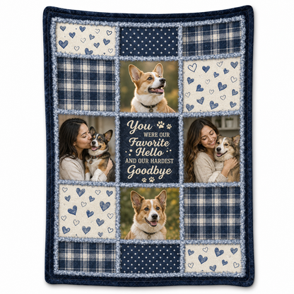 Personalized Pet Memorial Photo Fleece Blanket - Dog Loss Remembrance Sympathy Gift for Pet Owners - Image 1