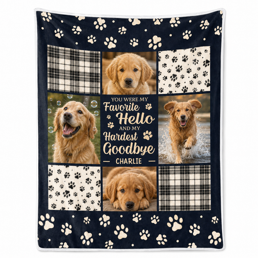 Personalized Dog Memorial Photo Blanket - Custom Pet Fleece Blanket Sympathy Gift for Dog Loss - Image 1