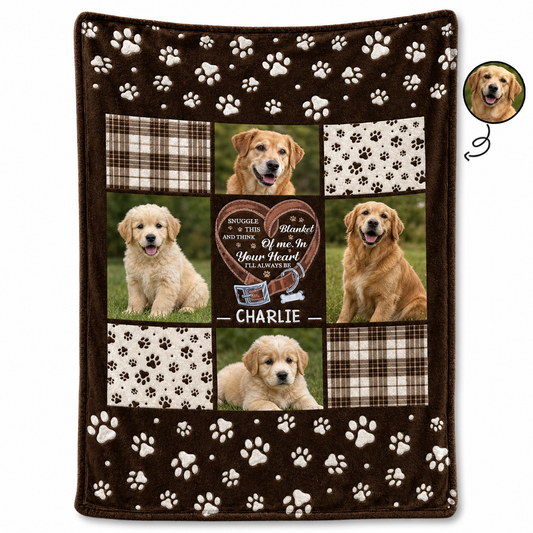 Personalized Dog Photo Memorial Blanket - Custom Pet Snuggle Fleece Blanket for Loss of Dog - Image 1