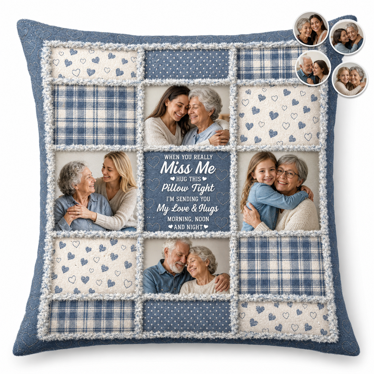 Personalized Photo Hug Pillow When You Really Miss Me Long Distance Family Keepsake Gift - Image 1