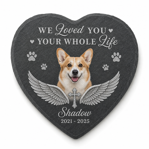 Personalized Pet Memorial Heart Shaped Garden Stone with Photo – Dog Loss Gift - Image 1