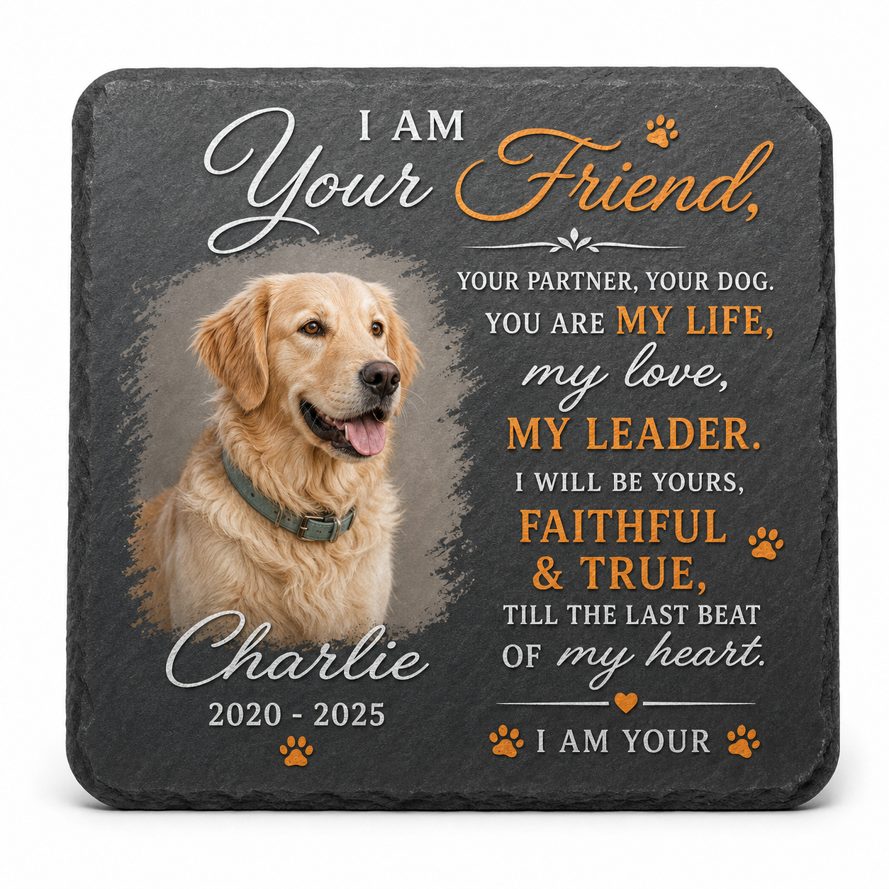 Personalized Dog Memorial Garden Stone with Photo – Pet Loss Remembrance Gift - Image 1 | VNMGSREPR1-6IN-EHIEU_AI_0420 VNMGSREPR1-8IN-EHIEU_AI_0420