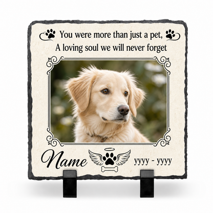 Personalized Pet Memorial Garden Stone – Custom Photo Slate Dog Loss Keepsake - Image 1 | VNMGSREPR1-6IN-EHIEU_AI_0451 VNMGSREPR1-8IN-EHIEU_AI_0451