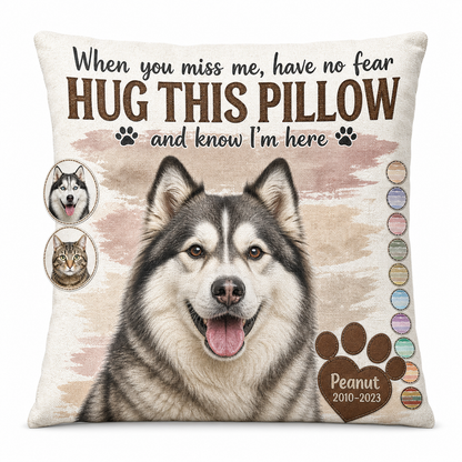 Personalized Pet Memorial Pillow with Photo - Dog Cat Loss Remembrance Sympathy Gift - Image 1