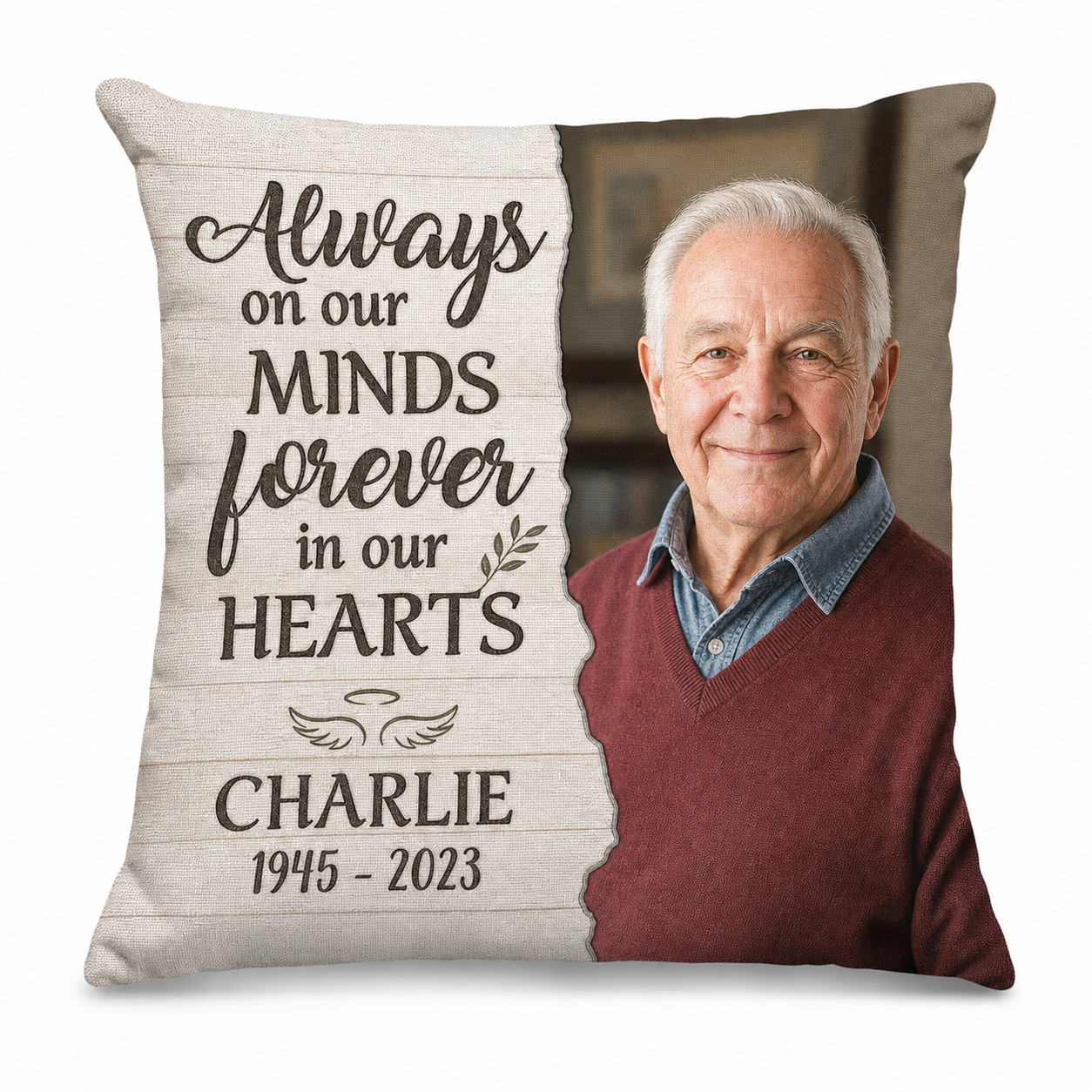 Personalized Memorial Photo Pillow All Over Printed - Sympathy Gift for Loss of a Loved One - Image 1