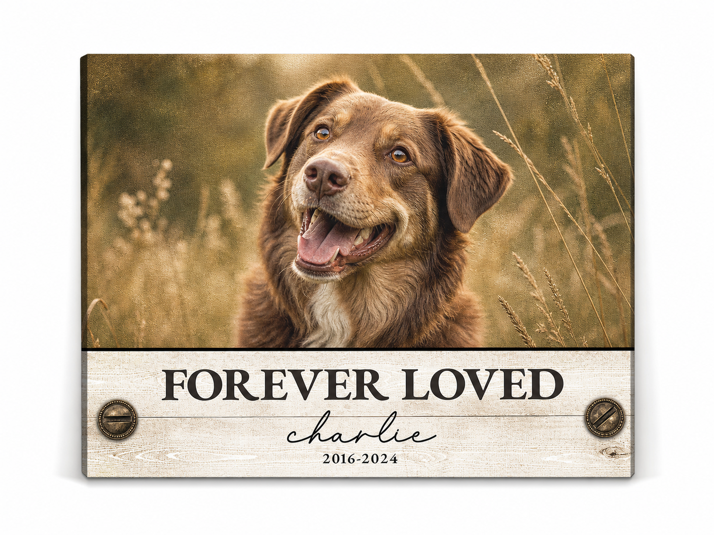 Personalized Pet Memorial Wall Canvas Custom Dog Photo Memorial Sign Forever Loved - Image 1