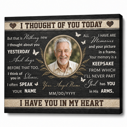 Personalized Memorial Wall Canvas In Memory Of Loved One Sympathy Remembrance Gift - Image 1