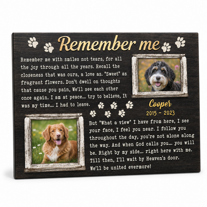 Personalized Dog Memorial Wall Canvas - Custom Pet Photo & Name Remembrance Keepsake Print - Image 1