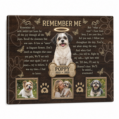 Personalized Pet Memorial Wall Canvas - Custom Dog Photo Remembrance Gift for Pet Loss - Image 1
