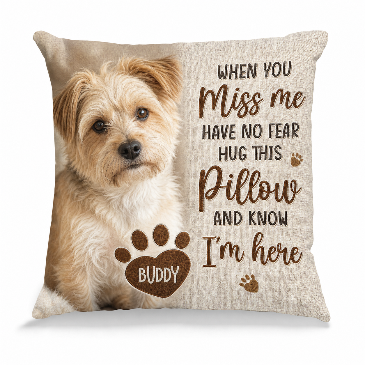 Personalized Pet Memorial Photo Pillow, Custom Dog Remembrance Gift for Pet Lovers - Image 1