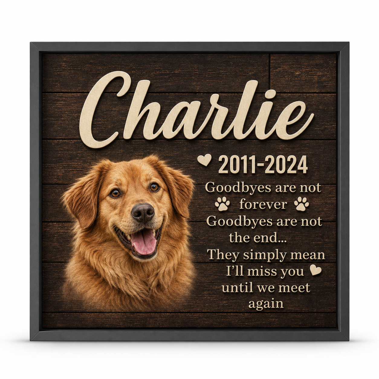 Personalized Dog Memorial Wall Canvas Custom Pet Photo Loss Sympathy Gift - Image 1