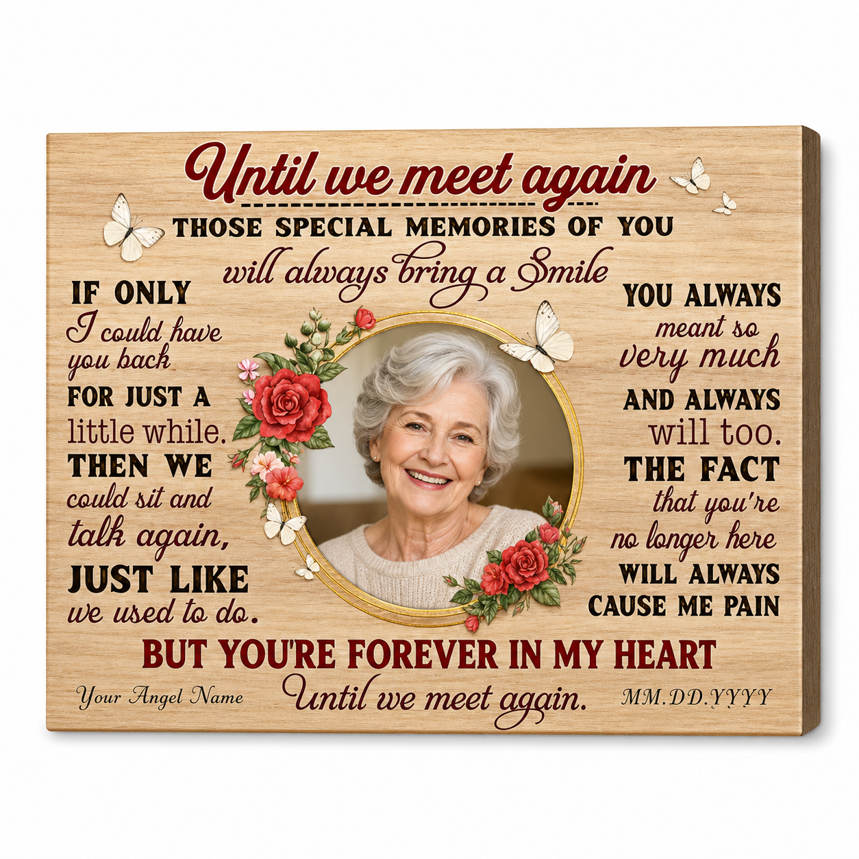 Personalized Photo Memorial Wall Canvas for Loss of Mom Grandma Sympathy Remembrance Gift - Image 1