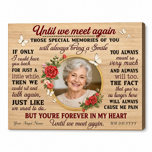 Personalized Photo Memorial Wall Canvas for Loss of Mom Grandma Sympathy Remembrance Gift - Image 1